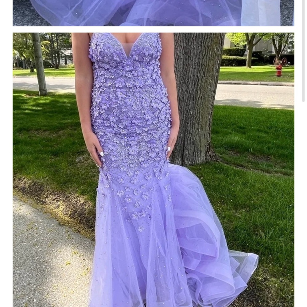 Andrea & Leo Purple Prom Dress Trumpet Mermaid - Picture 5 of 6